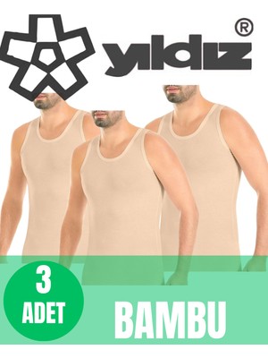 Charm Yıldız 3'lü Erkek Organik Bambu Kumaş Ter Emici Serin Tutan Askılı Atlet