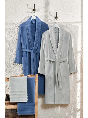 Shipla Home Carla 4'lü Set Havlulu Bornoz Seti