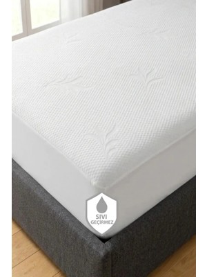 Suvay Bambu Desen Sıvı Geçirmez Alez 160x200 Çift Kişilik - Ultra Sessiz Fitted Yatak Koruyucu Premium