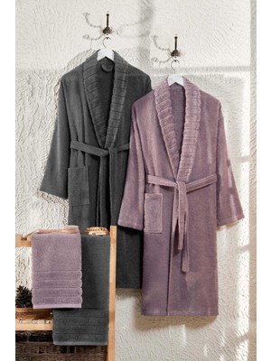 Shipla Home Carla 4'lü Set Havlulu Bornoz Seti