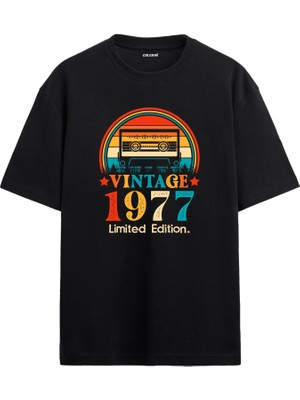 Colermi 1977 Mixtape Yuvarlak Yaka Oversize Vintage Tişört