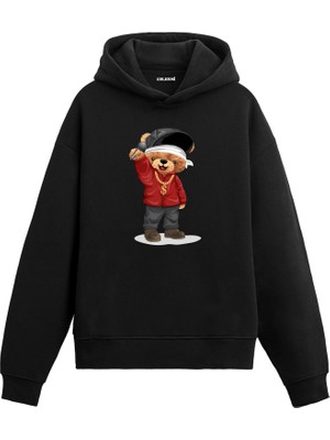 Colermi Rapçi Ayıcık Baskılı Hoodie —
