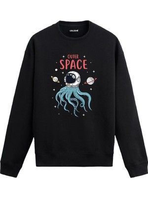 Colermi Astronot ve Ahtapot Figürlü Sweatshirt —
