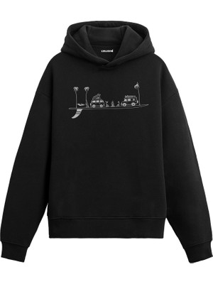 Colermi Karavan ve Kamp Baskılı Hoodie —