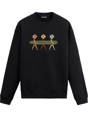 Colermi Doğa Temalı Çiçek Figürlü Sweatshirt —