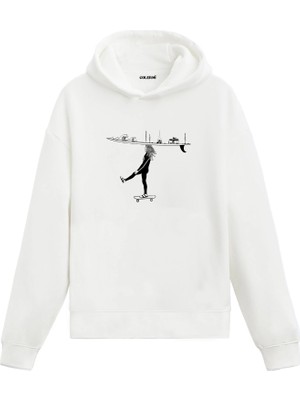 Colermi Özgürlüğün Dengesi Grafik Baskılı Hoodie —