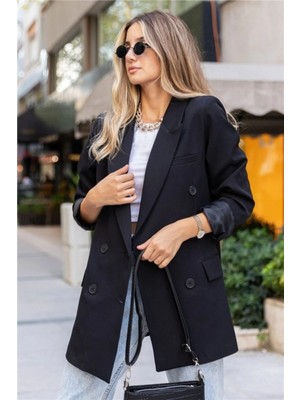 Zf Butik Kadın Siyah Blazer Ceket