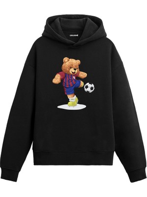 Colermi Kral Futbolcu Ayıcık Baskılı Hoodie —