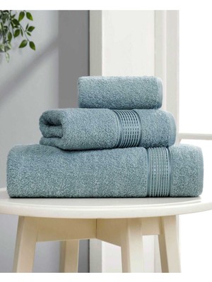 Mira Home 3 Lü Banyo Havlusu Seti Pamuklu Ritim Mint
