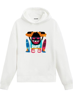 Colermi Sörf Canavarı Baskılı Hoodie —