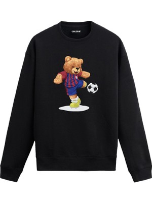Colermi Futbol Ayıcığı Baskılı Sweatshirt —