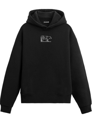 Colermi Minimal Inek Baskılı Hoodie —