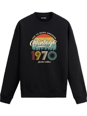 Colermi 1970 Vintage Sweatshirt Nostalji Tasarım —