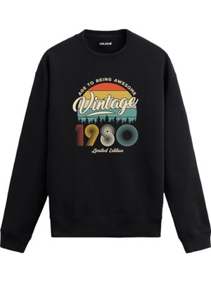 Colermi 1980 Vintage Sweatshirt Nostalji Tasarım —