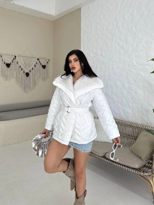Zf Butik Kemerli Içi Kürklü Şişme Mont