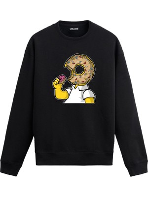 Colermi Donut Kafalı Karakter Tasarımlı Sweatshirt —