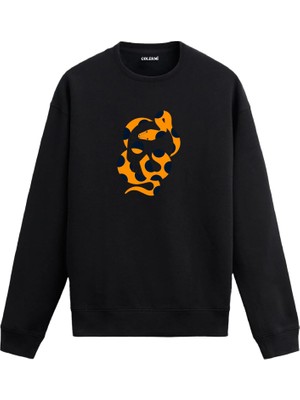 Colermi Yılan Tasarımlı Sanatsal Baskılı Sweatshirt —