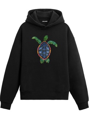 Colermi Deniz Kaplumbağası Tasarım Hoodie —