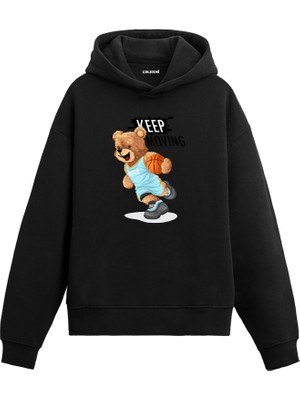 Colermi Basketbolcu Ayıcık Baskılı Hoodie —