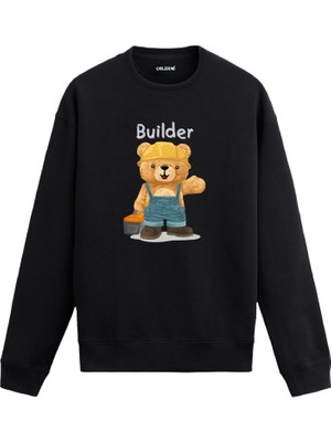 Colermi Ayıcık Baskılı Sweatshirt - Inşaatçı Builder Tasarım —