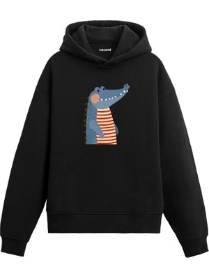 Colermi Timsah Tasarımlı Hoodie —