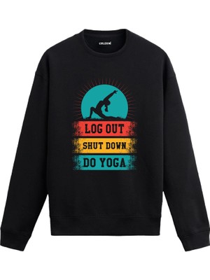 Colermi Yoga Baskılı Retro Sweatshirt —
