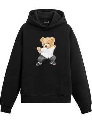 Colermi Kung Fu Ayıcık Baskılı Hoodie —