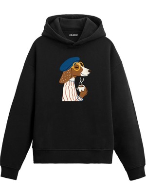 Colermi Kahve Temalı Köpek Tasarımlı Hoodie —