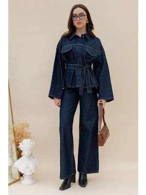 Zf Butik Koyu Lacivert Denim Takım: Şık ve Konforlu Günlük Stil