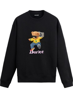 Colermi Dansçı Ayıcık Baskılı Sweatshirt —