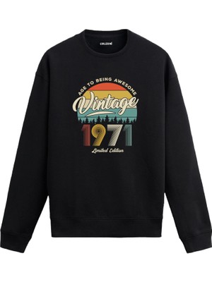 Colermi 1971 Vintage Sweatshirt Nostalji Tasarım —