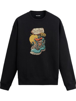 Colermi Retro Çizimli Sweatshirt —