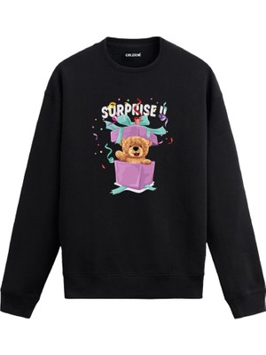 Colermi Ayıcık Baskılı Sweatshirt - Sürpriz Hediye Kutusu —