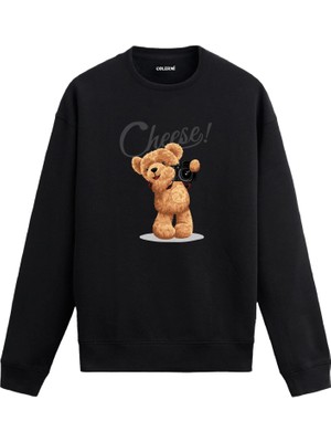 Colermi Ayıcık Baskılı Sweatshirt - Fotoğrafçı Cheese Tasarım —