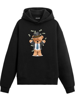 Colermi Para Saçan Ayıcık Baskılı Hoodie —