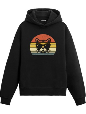 Colermi Gözlüklü Kedi Hoodie —