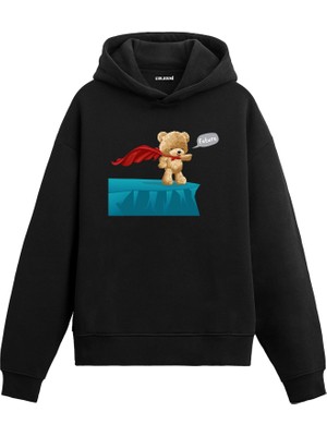 Colermi Süper Kahraman Ayıcık Baskılı Hoodie —