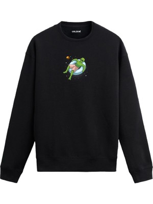Colermi Şişme Simitte Uzaylı Baskılı Sweatshirt —