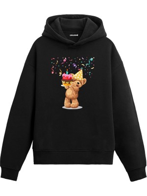 Colermi Parti Ayıcık Baskılı Hoodie —