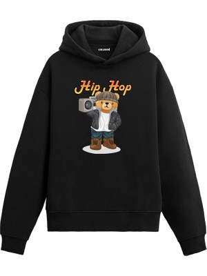 Colermi Hip Hop Ayıcık Baskılı Hoodie —