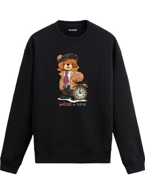 Colermi Ayıcık Baskılı Sweatshirt - Zaman Keeper Tasarım —