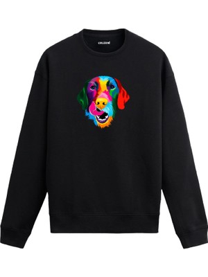 Colermi Pop Sanat Labrador Köpek Baskılı Sweatshirt —