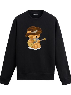 Colermi Ayıcık Baskılı Sweatshirt - Country Gitar Tasarım —