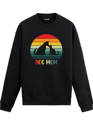 Colermi Köpek Mom Köpek Temalı Baskılı Sweatshirt —