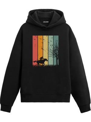 Colermi Atlı Doğa Tasarımlı Hoodie —