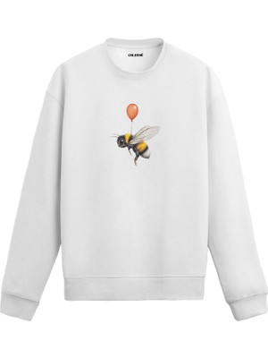 Colermi Balonlu Arı Baskılı Sweatshirt —