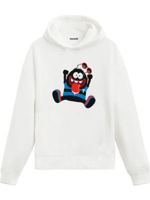 Colermi Neşeli Canavar Baskılı Hoodie —