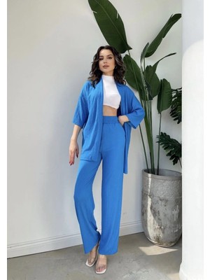 Zf Butik Kimono Gofre Bürümcük Alt Üst Takım - Rahat ve Şık