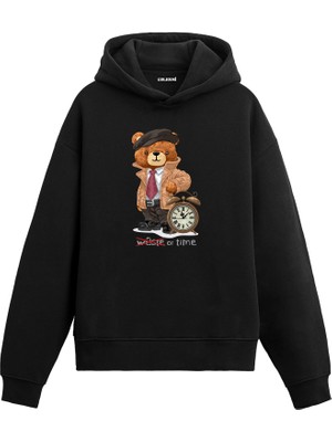 Colermi Zaman Ayıcığı Baskılı Hoodie —