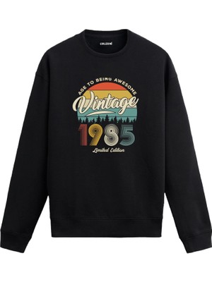 Colermi 1985 Vintage Sweatshirt Nostalji Tasarım —